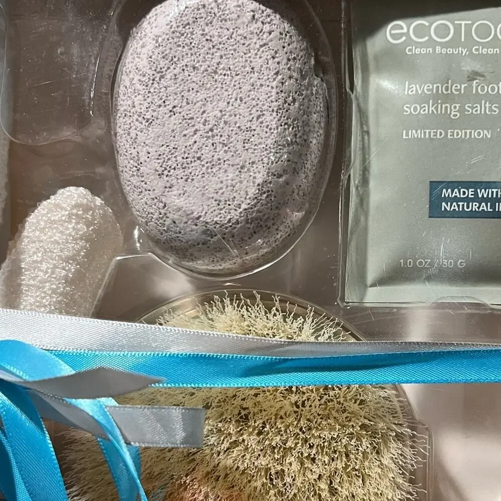Ecotools Cleanse Kit Shower Gloves Body Brush Pumice Stone Foot Soak NWT